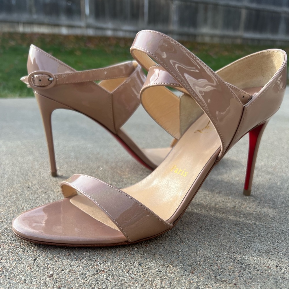 Authentic Christian Louboutin Open Liloo 85 Patent After Sun
